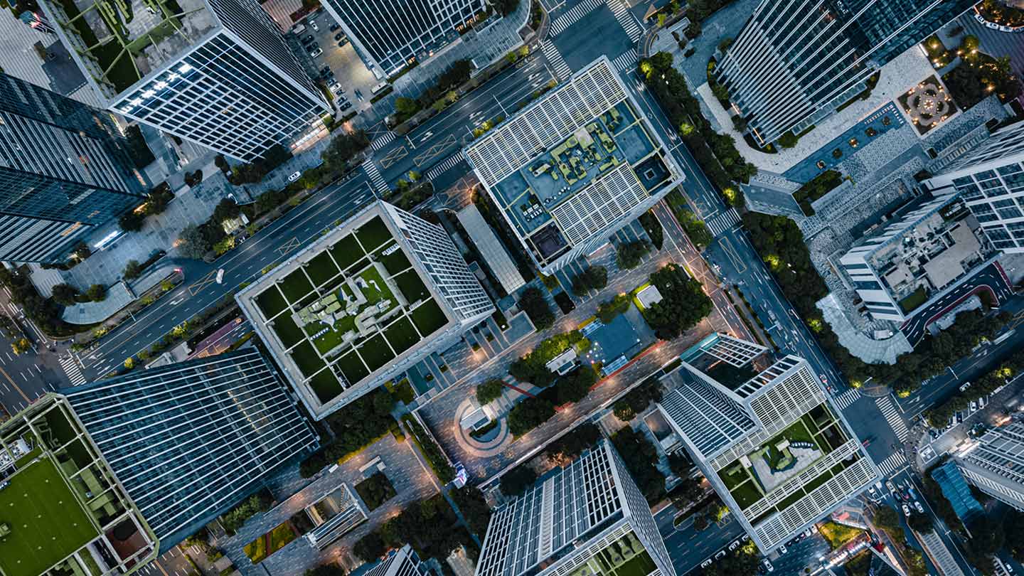 sky view of city