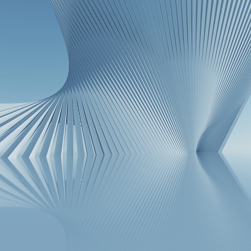 blue linear abstract art