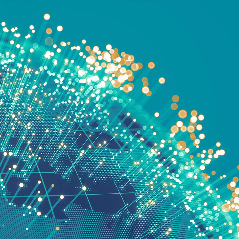 data network art with lights