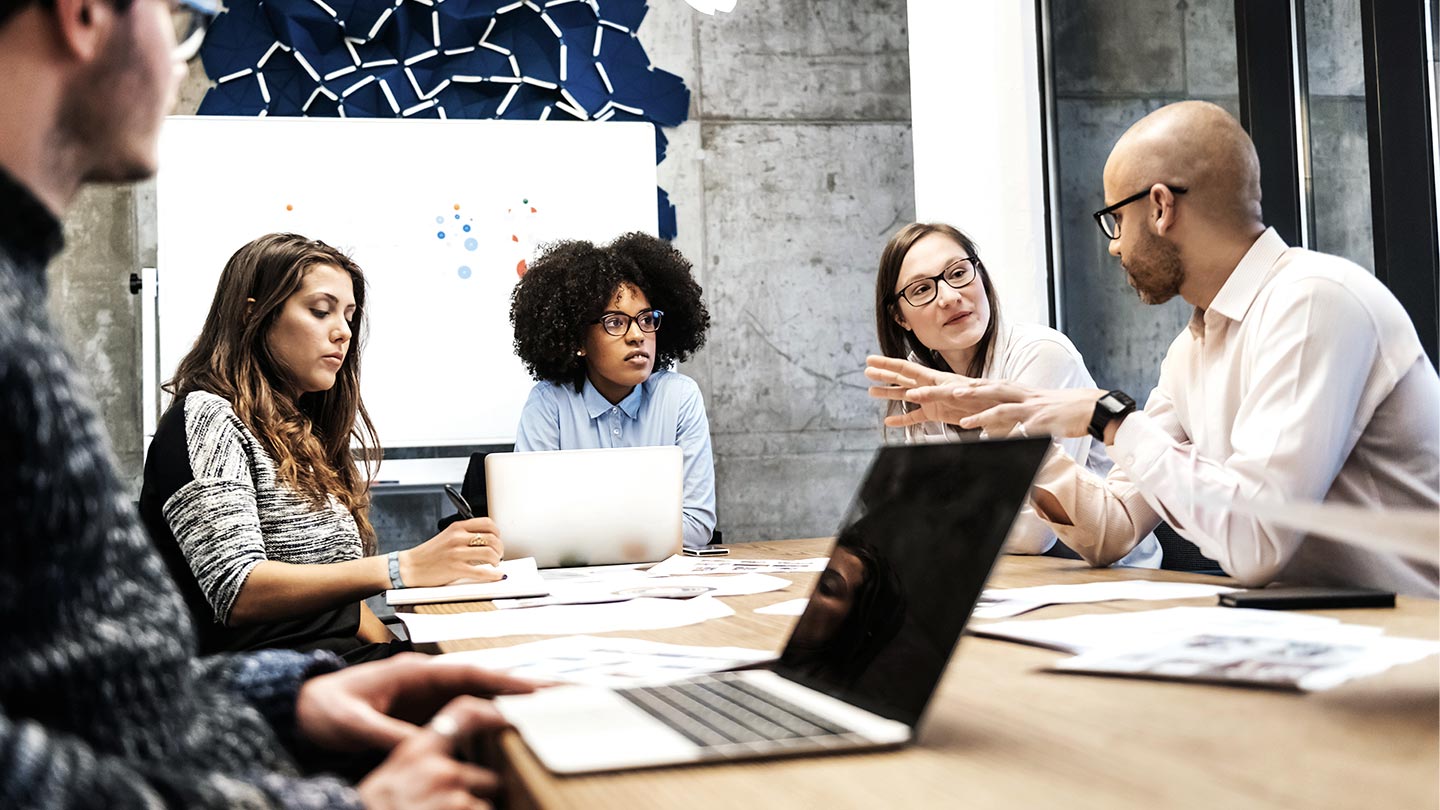 People collaborating in an office