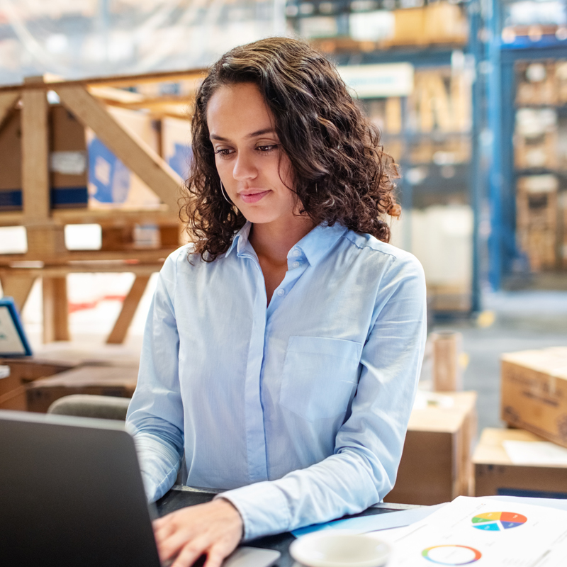 woman using her laptop