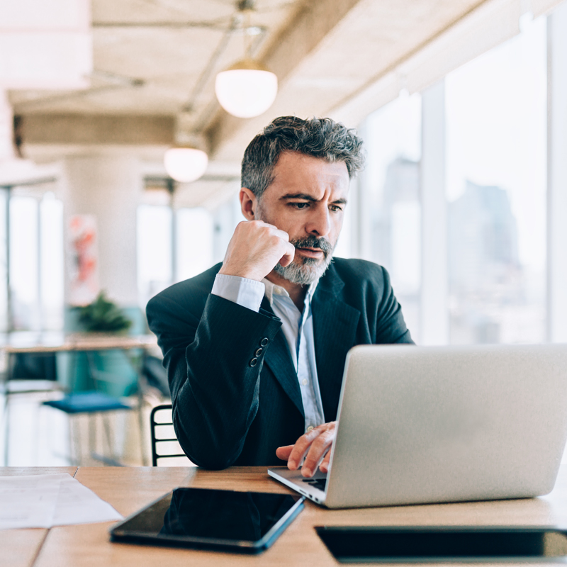 man using computer